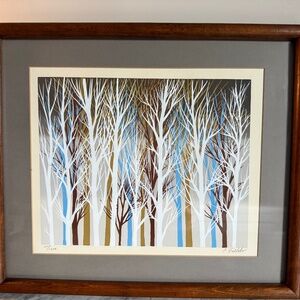 P. Follador Framed Print Abstract Trees Forest Scene